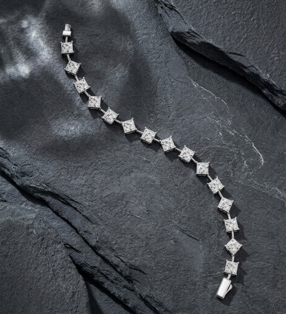 The Monaco Princess-Cut Moissanite Tennis Bracelet
