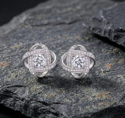 The Aurelia Moissanite Studs – A Contemporary Love Knot