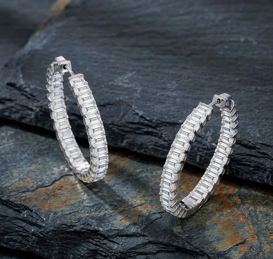 The Deco Baguette Linear Drop Earrings