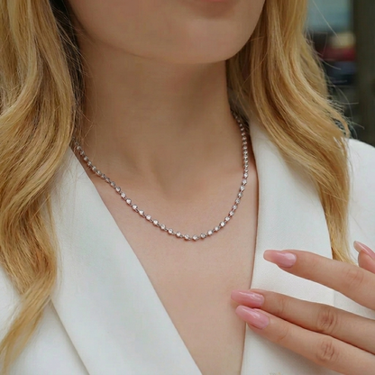 The Aura Certified Moissanite Bezel Tennis Necklace