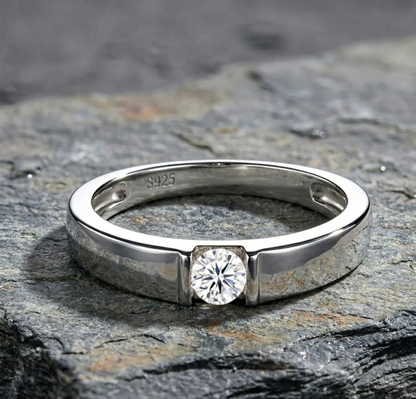 The Arden Bezel Moissanite Ring