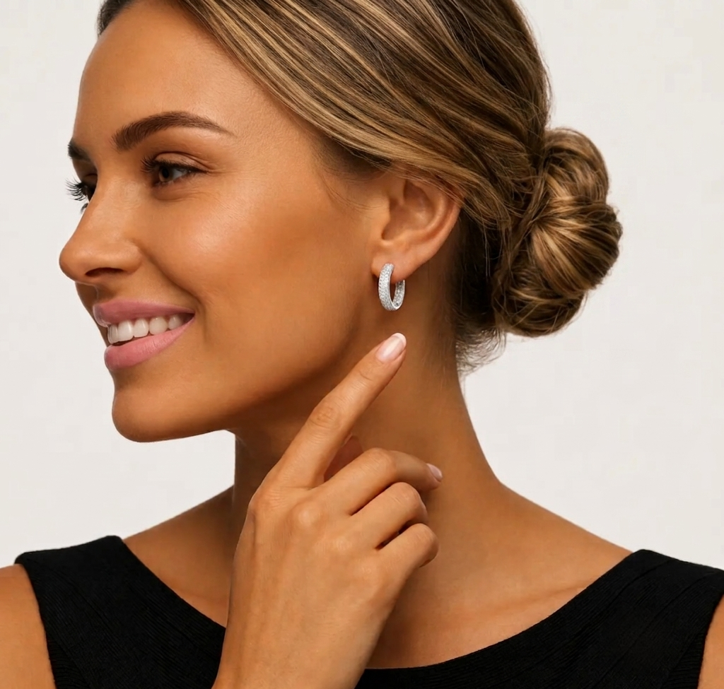 The Sloane Wide Pavé Hoops