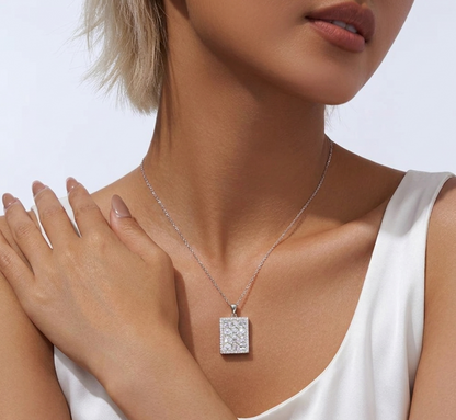 The Ice-Square Princess Cut Moissanite Pendant