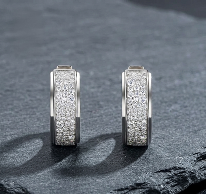 The Mercer Wide Pave Huggie Hoops
