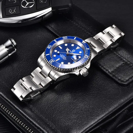 Pagani Design PD1661 40mm Automatic Men's Watch Homage To The Rolex Submariner Smurf Edition