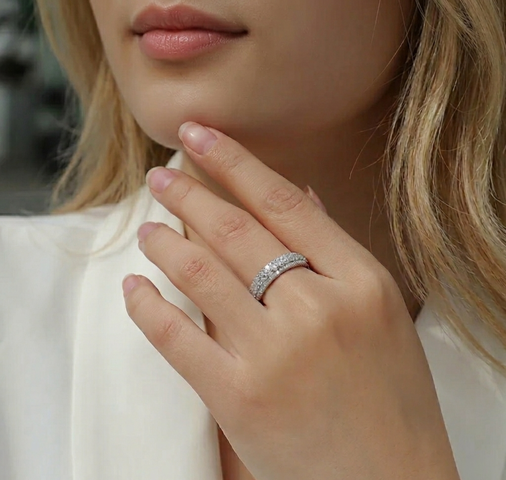 The Nebula Triple-Row Eternity Band