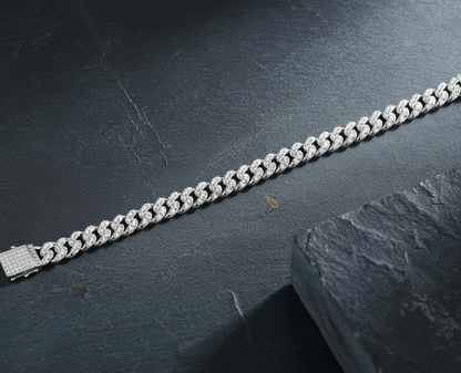 The Laurent 3.36ct Moissanite Iced Cuban Chain Bracelet