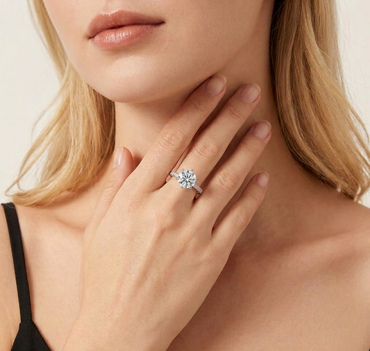 The Islay 3ct Moissanite Double-Pavé Royal Solitaire