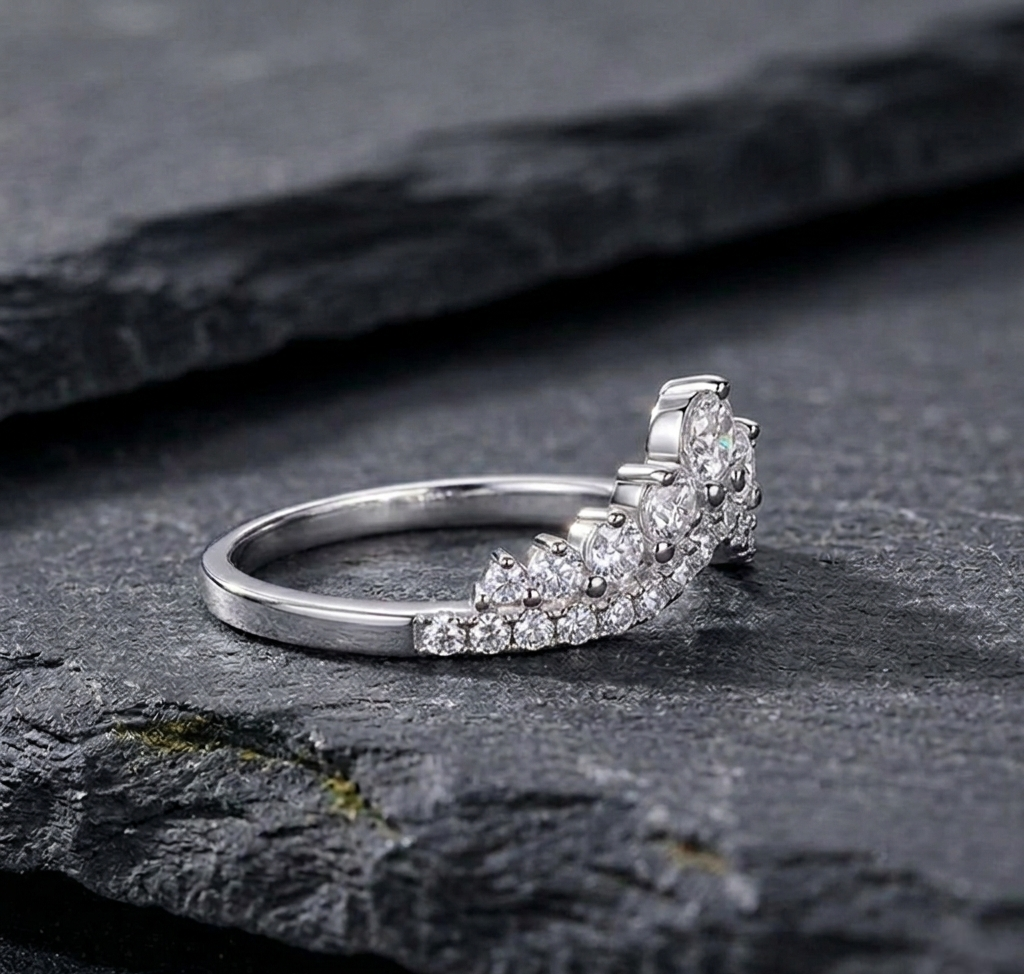 The Aurora Tiara Moissanite Ring