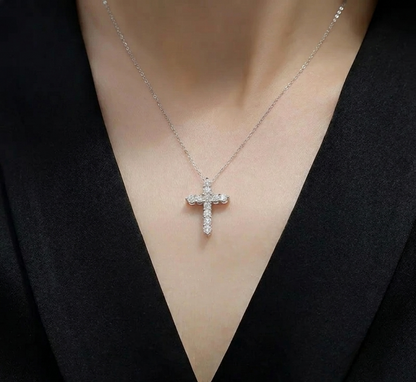 The Divine Moissanite Cross Pendant