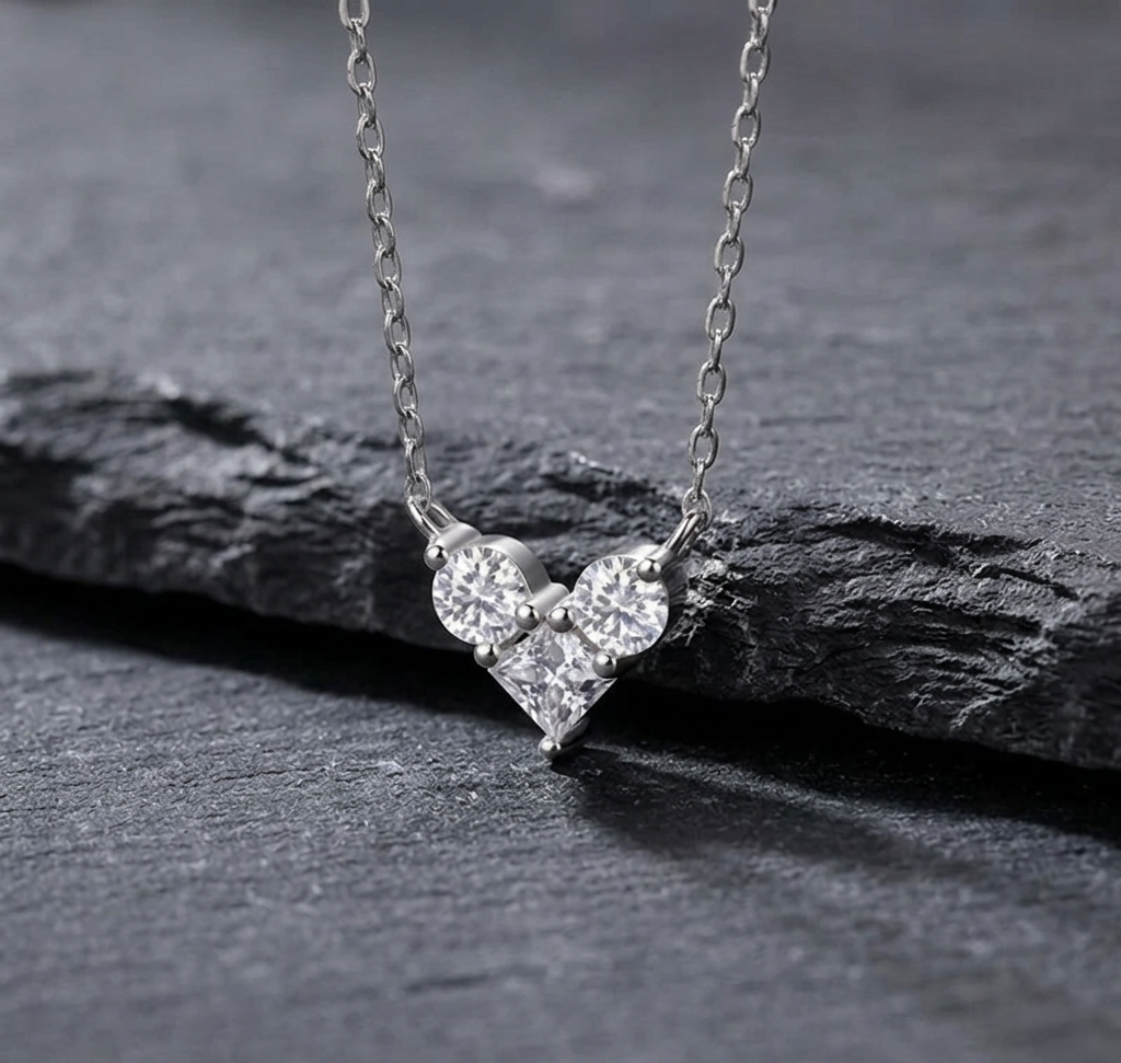 The Ophelia Moissanite Heart Pendant