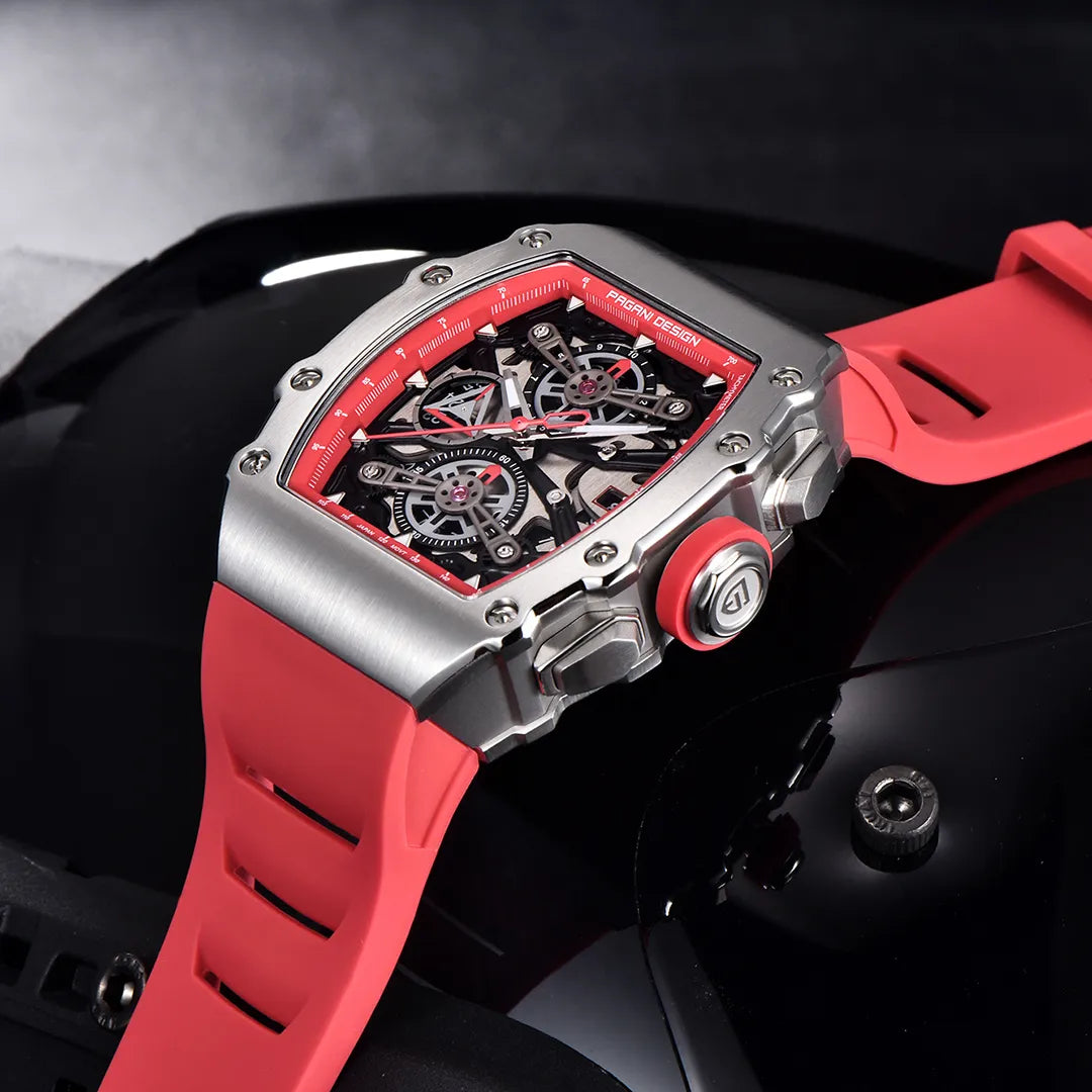 Pagani Design PD-YS011 Black Men's Quartz Chronograph Tonneau Watch Richard Mille Homage